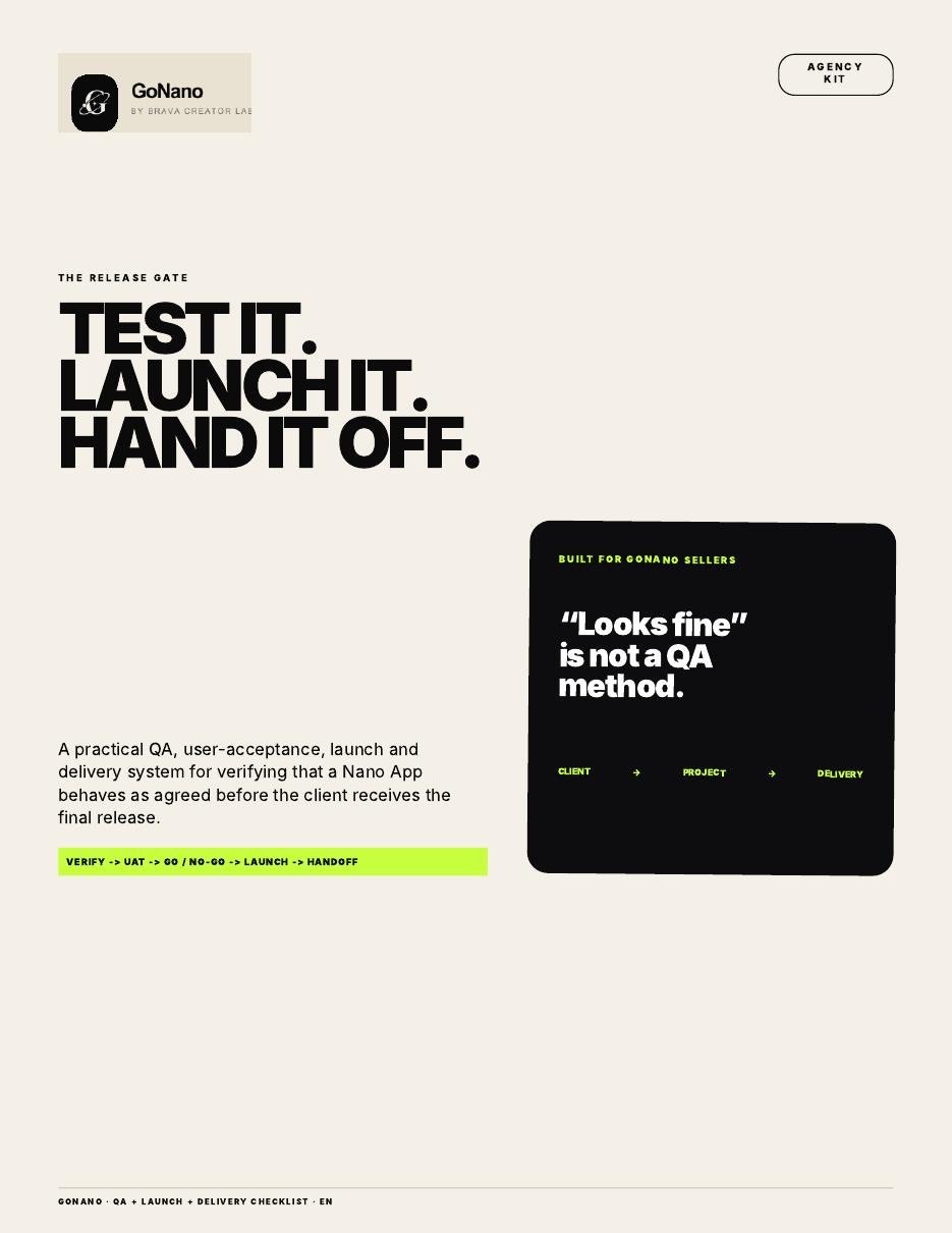 QA + Launch