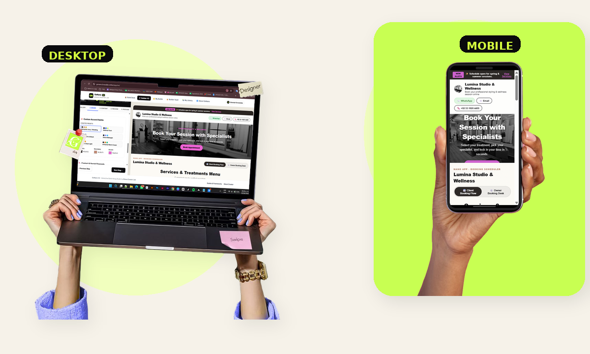 GoNano shown across desktop and mobile devices